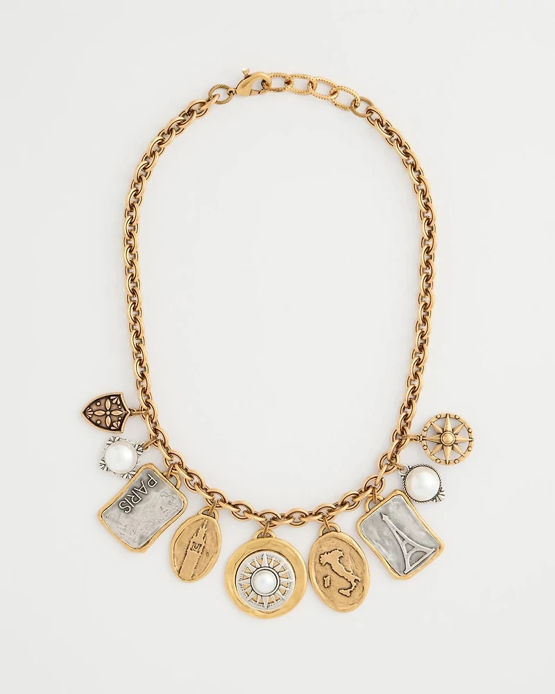 Chico's Originals Travel The World Charm Necklace