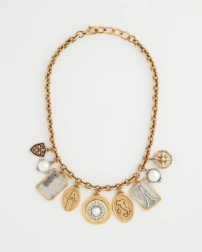 Chico's Originals Travel The World Charm Necklace
