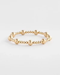 Gold-tone Medium Bead Stretch Bracelet