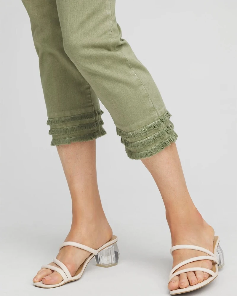 Fray Hem Pull-On Crops