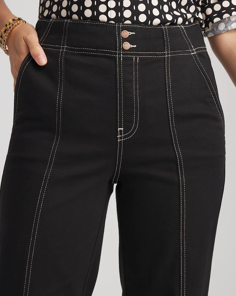 Pull-On Wide-Leg Jeans
