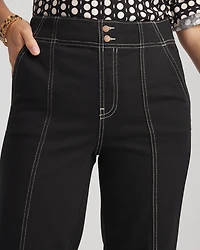 Pull-On Wide-Leg Jeans