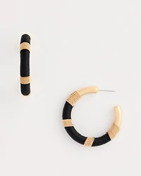 Black Gold Wrapped Hoop Earrings