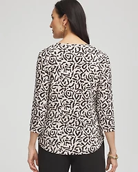 Animal Print Pima 3/4 Sleeve Tee