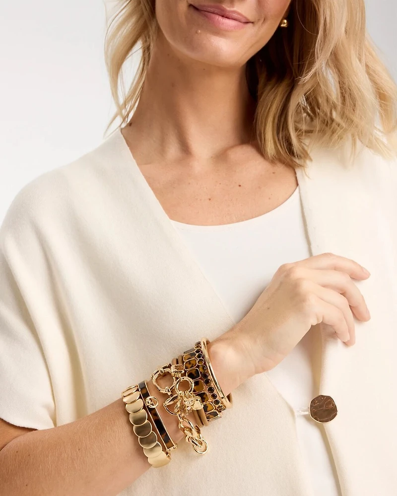 Tortoise Hinge Cuff Bangle Bracelet
