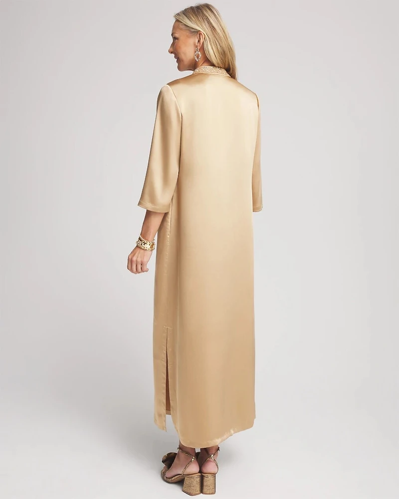Petite Embellished Satin Maxi Dress