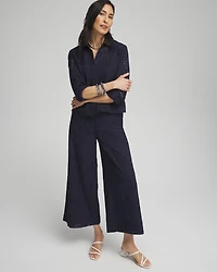 Geo Eyelet Soft Cropped Pants