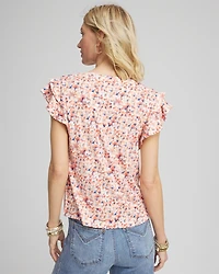 Touch of Cool™ Tiered Flutter Sleeved Tee