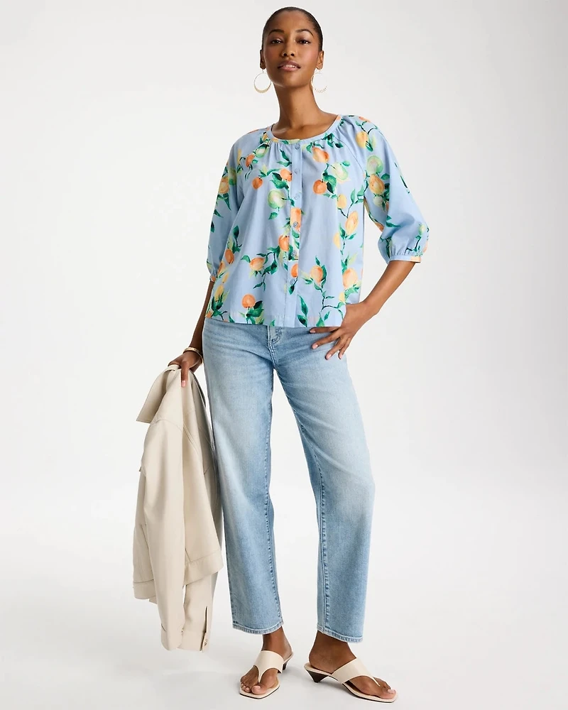 Cotton Voile Printed Blouse