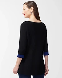 Black Double Knit Pullover Sweater