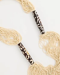 Neutral Beaded Animal Print Necklace