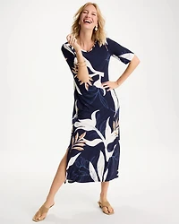 Printed Jersey Knit Column Dress