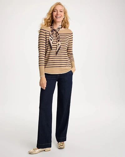 Refined Pull-On Wide-Leg Jeans