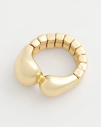 Gold Curvy Stretch Ring