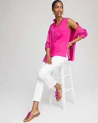 Sleeveless V-Neck Button Tank