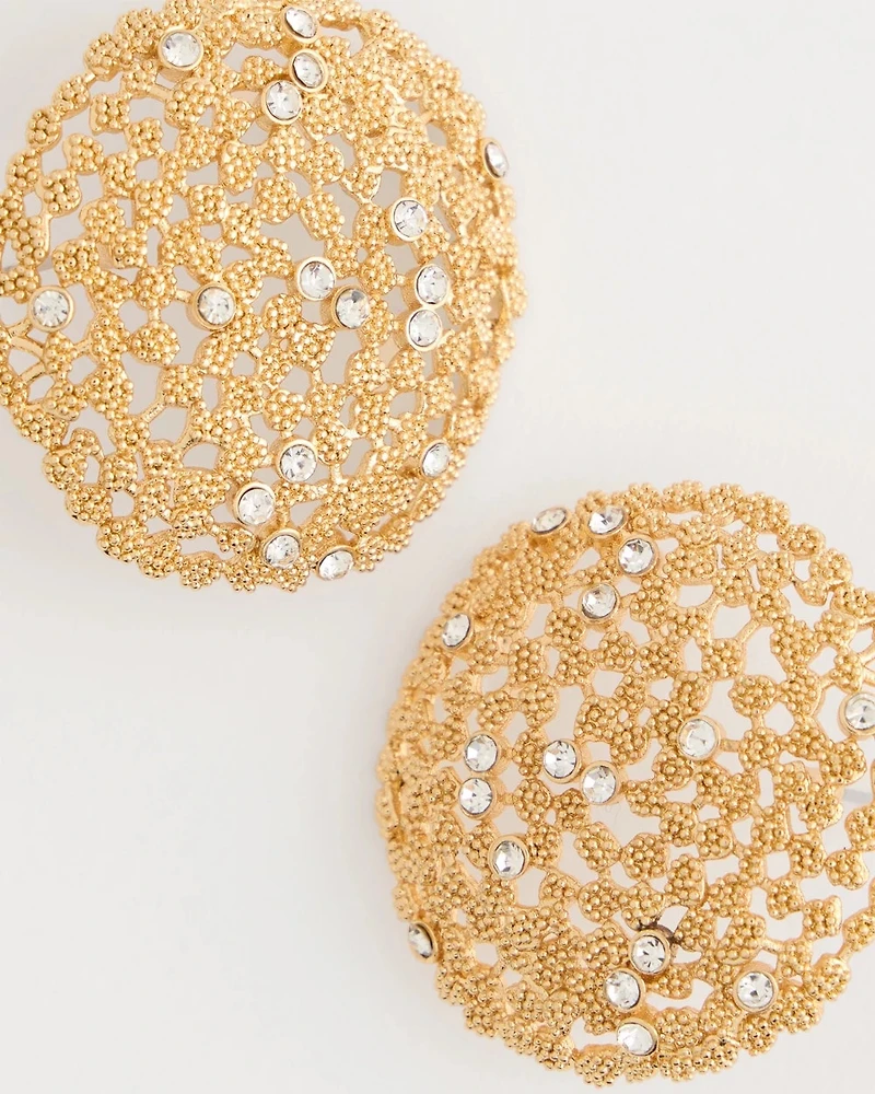 Sea Foam Medallion Stud Earrings