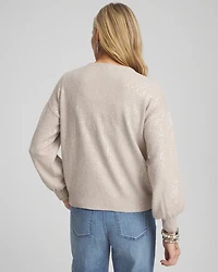 Sequin Zip Front Cardigan