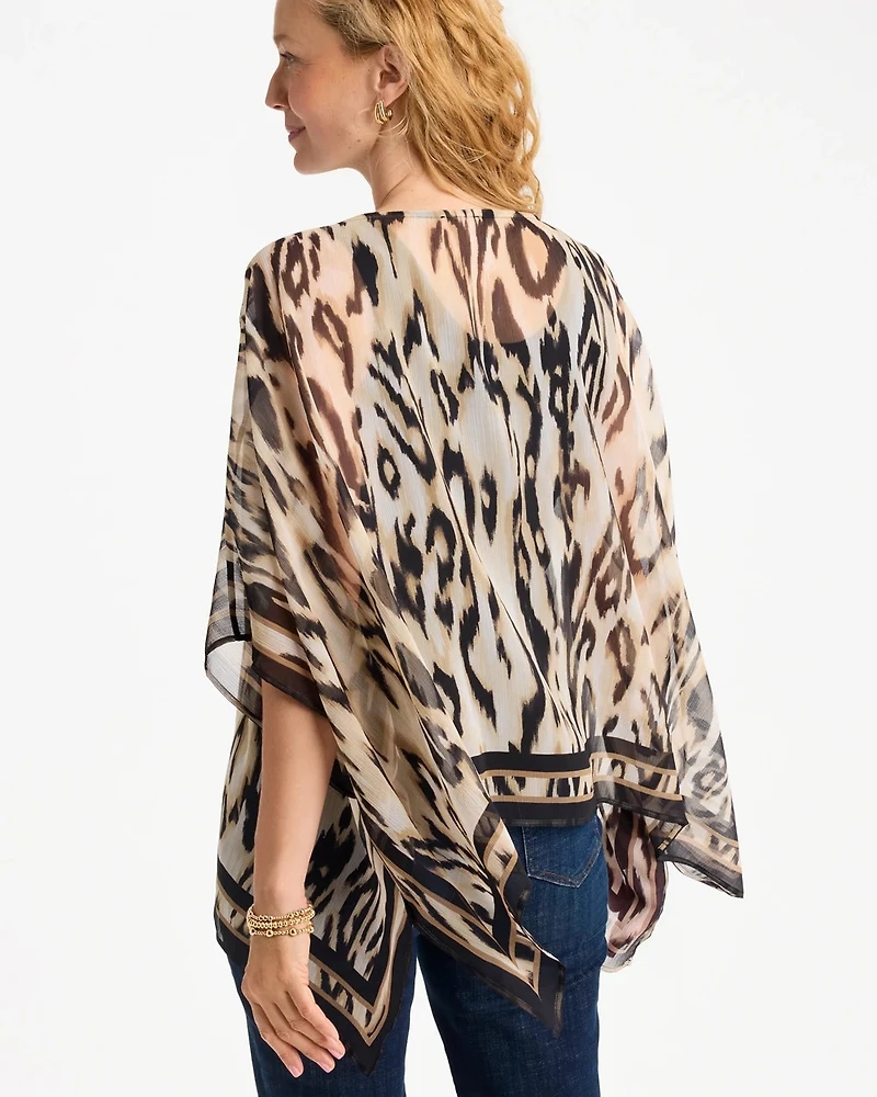 Ikat Print Poncho