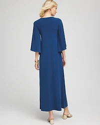 3/4 Flutter-Sleeved Maxi Dress