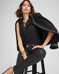 Ruffled Neck Sleeveless Blouse