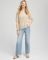 Short-Sleeve Crochet Top