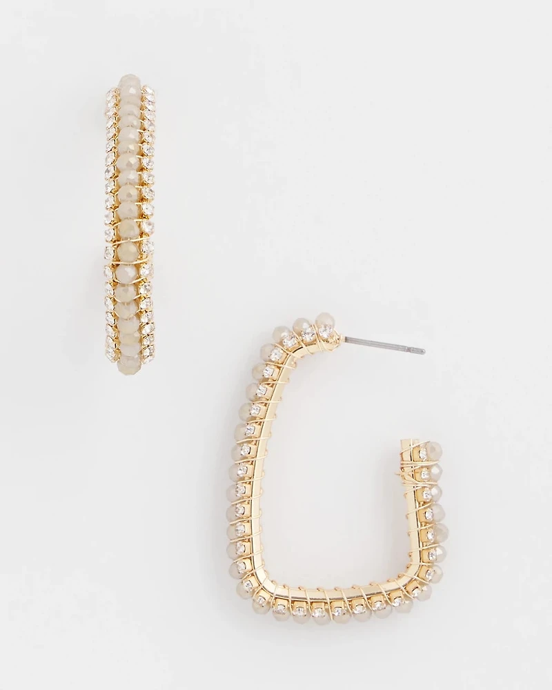No Droop™ Goldtone Square Hoop Earrings