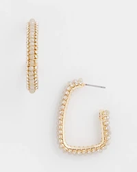 No Droop™ Goldtone Square Hoop Earrings