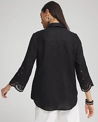 Linen Eyelet Sleeve Shirt