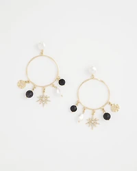 Starry Night Charm Hoop Earrings