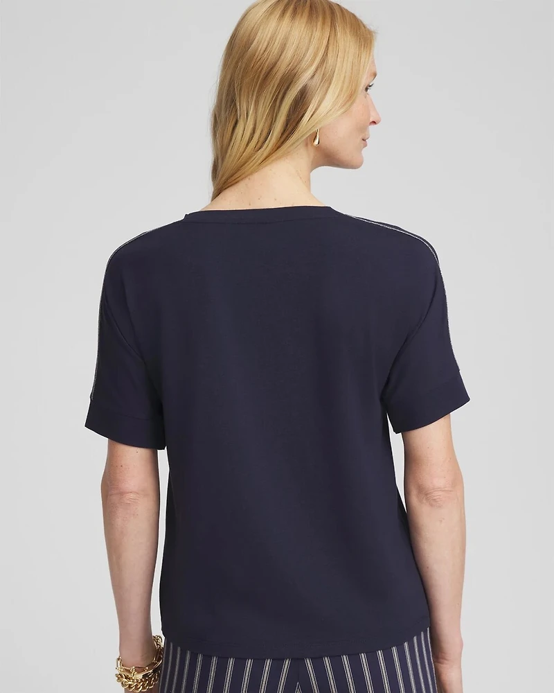 Touch of Cool™ Caviar Bead Detail Tee
