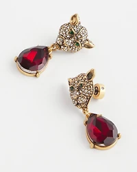 Jaguar Red Faceted Drop Earrings
