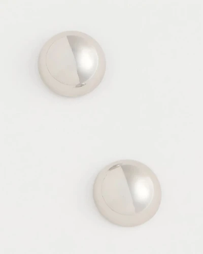 Mini Silvertone Sphere Stud Earrings