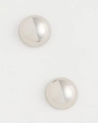 Mini Silvertone Sphere Stud Earrings
