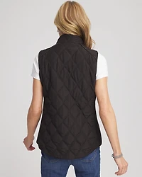 Rib Trim Quilted Vest