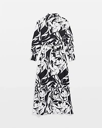 Foliage Maxi Shirt Dress