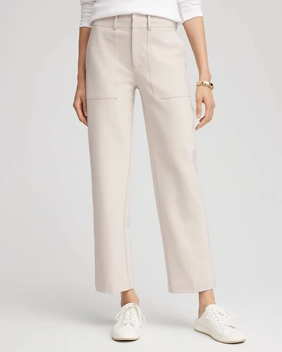 Bi-Stretch Straight Ankle Pants