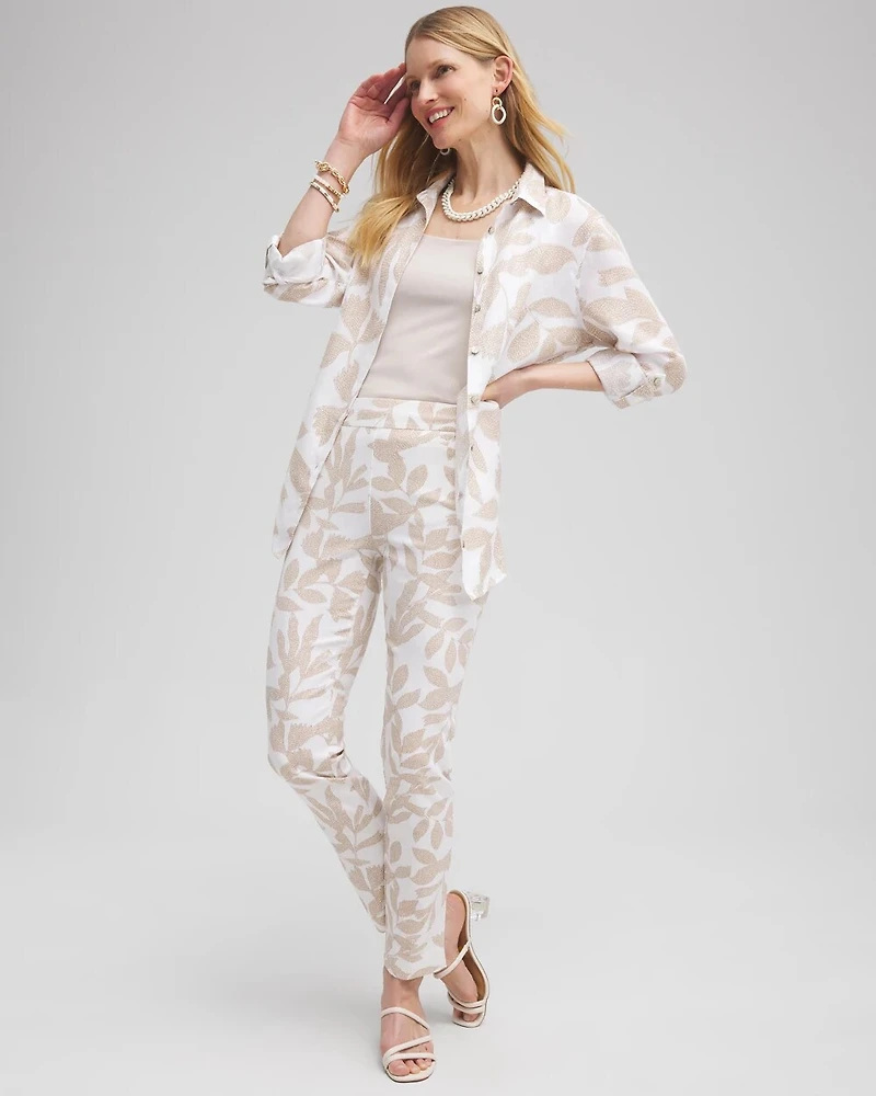 Brigitte Leaf Etch Ankle Pants