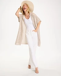 Crochet Knit Belted Ruana