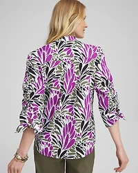 Ruched Sleeve Floral Blouse