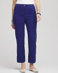 Stretch Sateen Cropped Pants