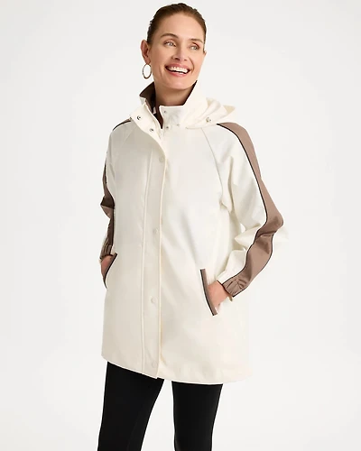 Zenergy® Faux Leather Detail Rain Jacket