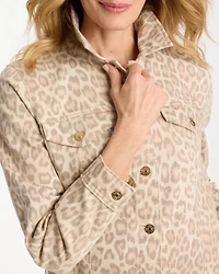 Denim Leopard Print Jacket