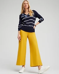 Ponte Wide Leg Ankle Pants