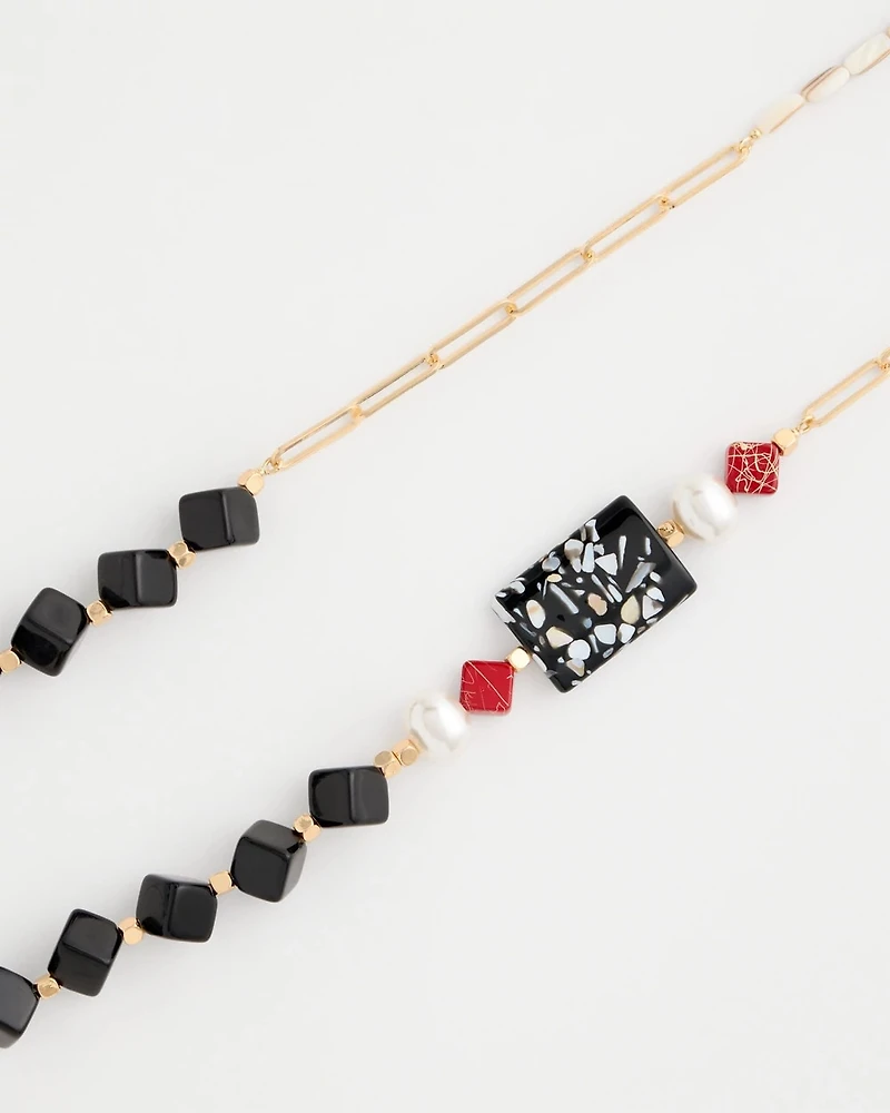 Asymmetrical Long Single-Strand Necklace