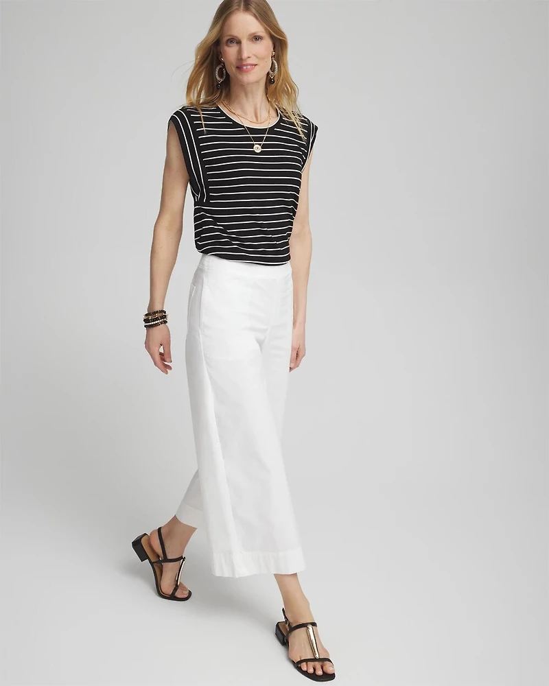 Stripe Cap Sleeve Tee