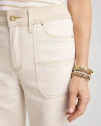 Colorblock Wide Flare Jeans