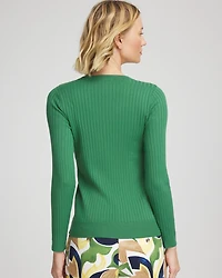 Ribbed Button Henley Sweater