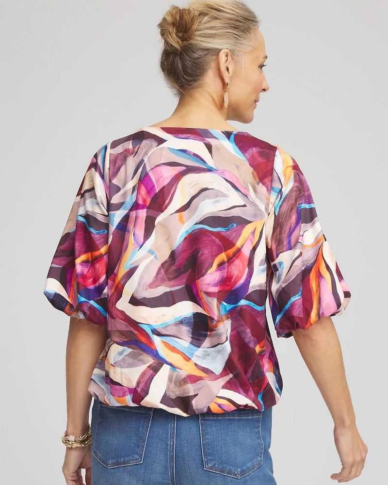 Abstract Bubble Hem Top
