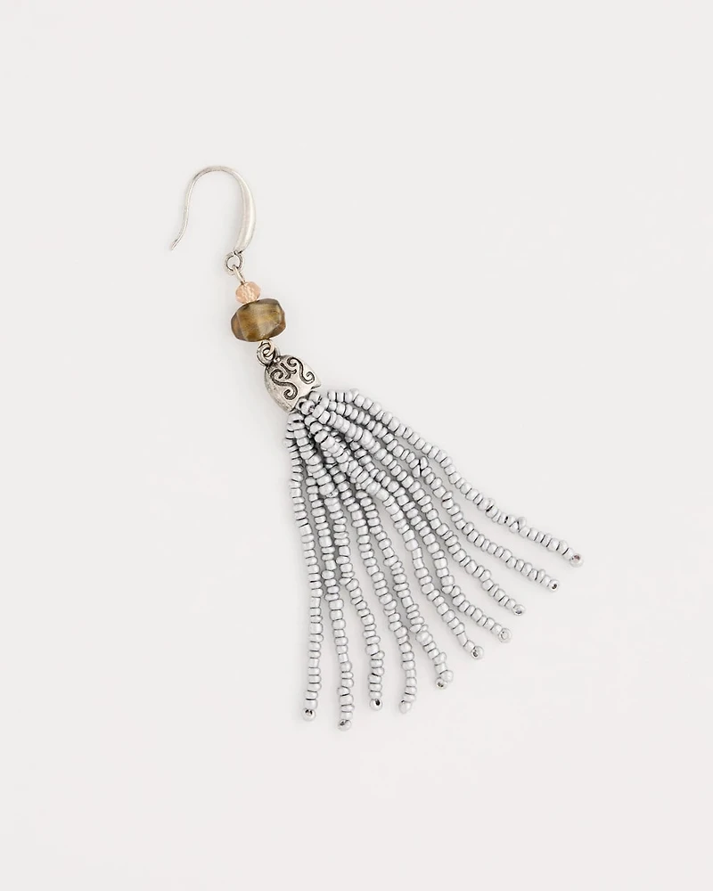 Neutral Beaded Linear Earrings