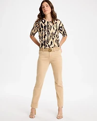 Ella Ikat Print Short-Sleeve Sweater